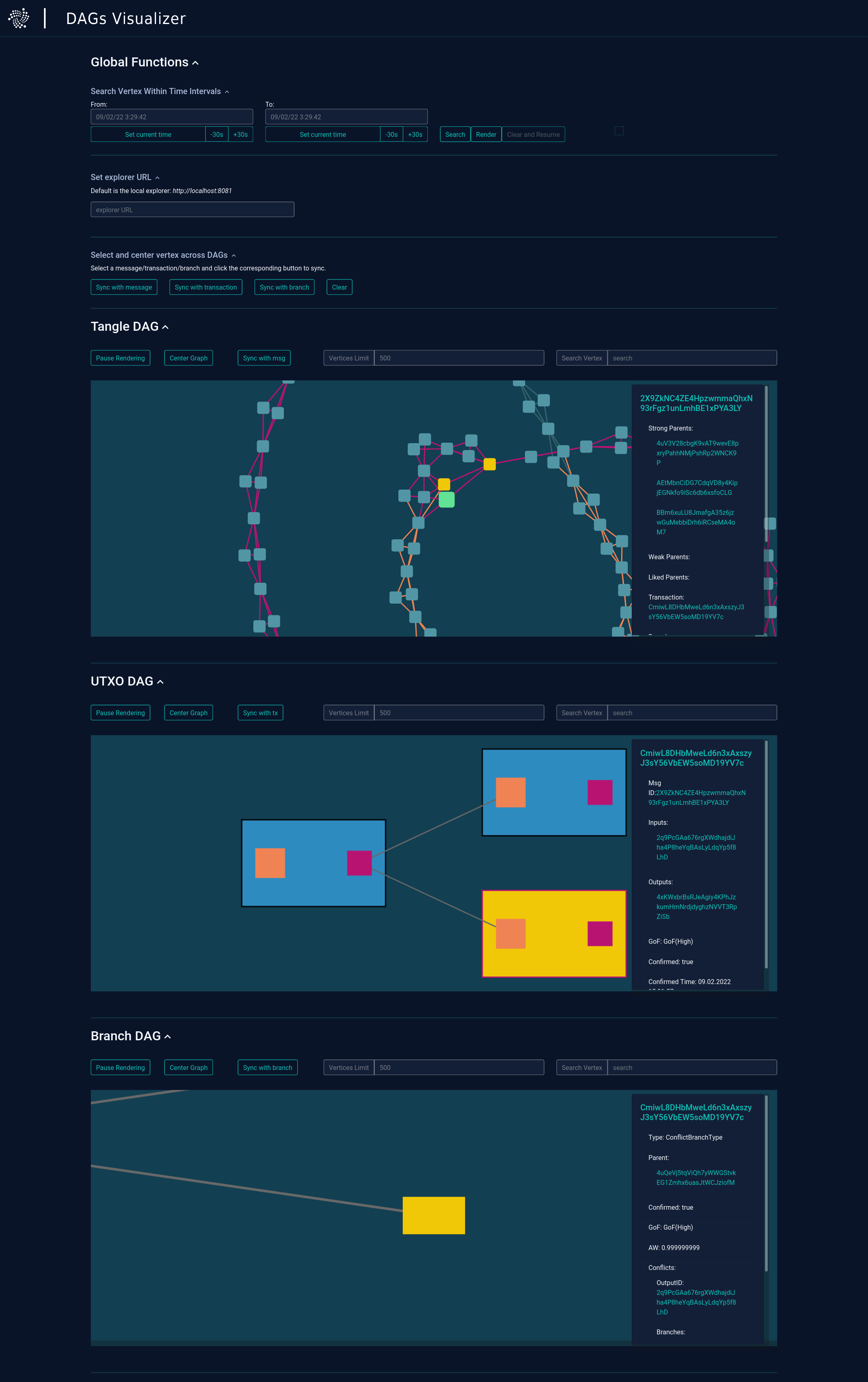 DAGs visualizer Syncing with TX