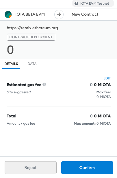 Confirm in MetaMask