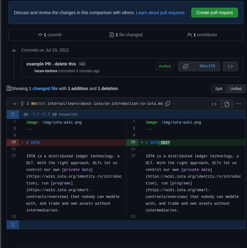 Github Editor Compare Changes