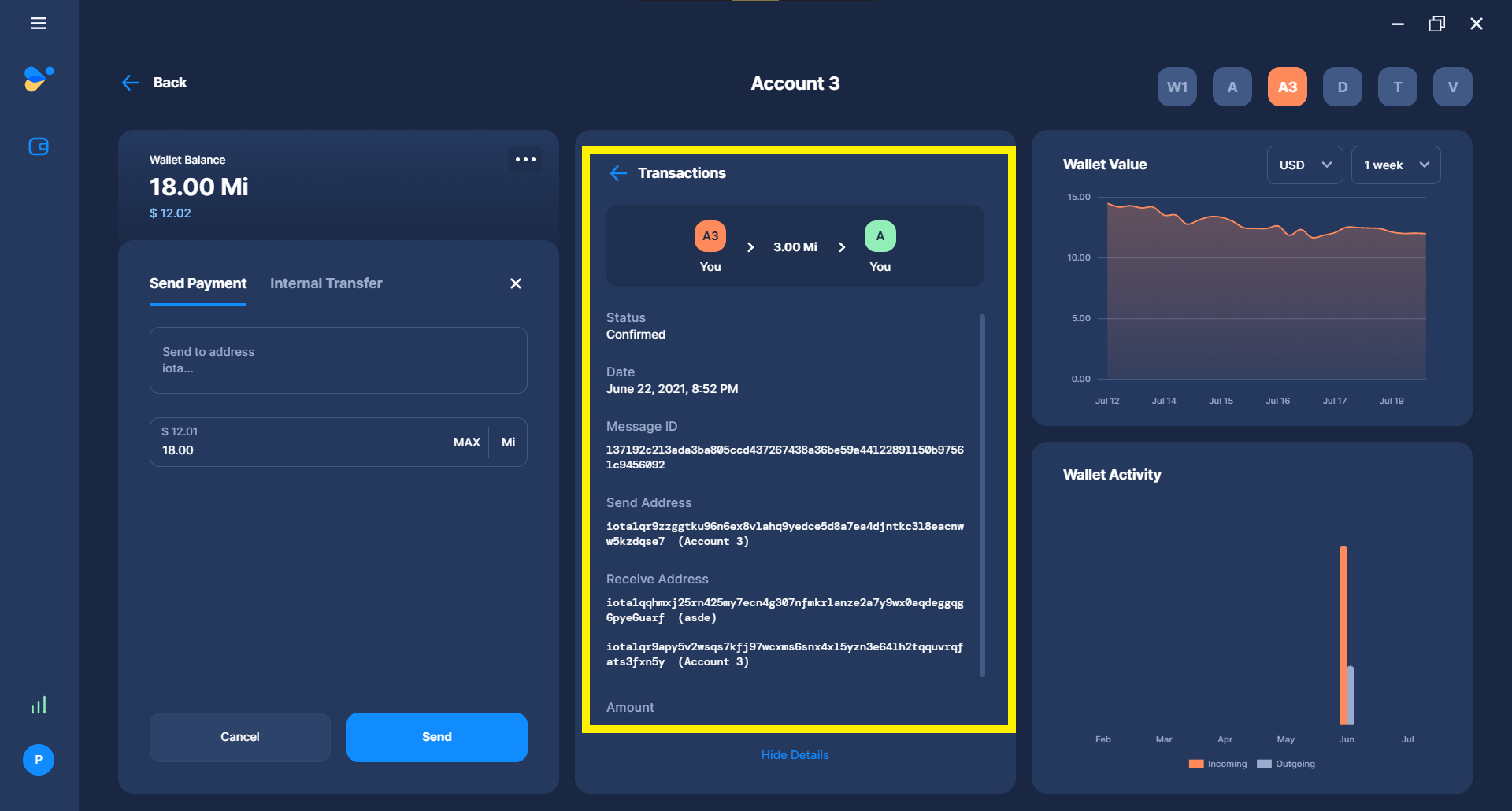 transaction details view